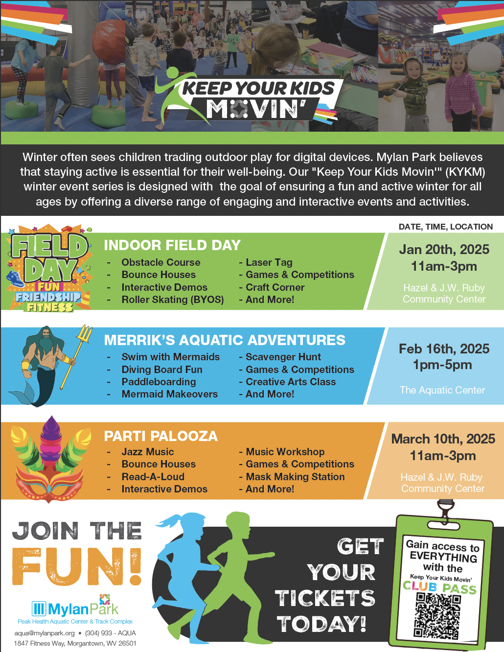 KEEP YOUR KIDS MOVIN' EVENT SERIES AT MYLAN PARK